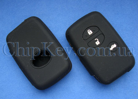 Чехол Toyota Smart Key силиконовый 3 кнопки, черный