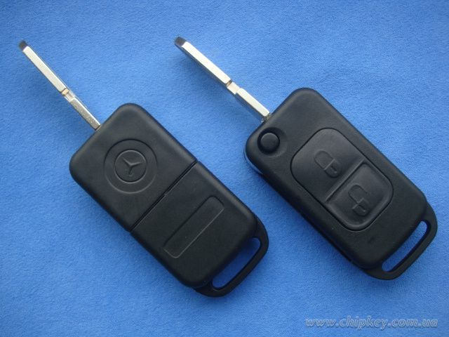 Mercedes выкидной ключ 2 кнопки, лезвие HU39P, с чипом 33 PHILIPS, с платой 5WK469, I-RED