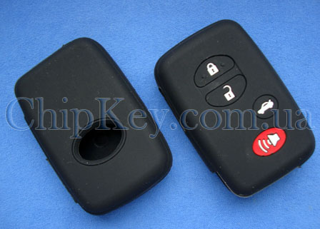 Чехол Toyota Smart Key силиконовый 4 кнопки, черный