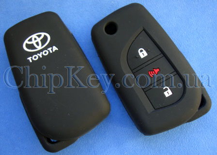 Чехол Toyota силиконовый 3 кнопки, черный