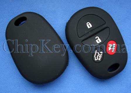 Чехол Toyota силиконовый 4 кнопки, черный