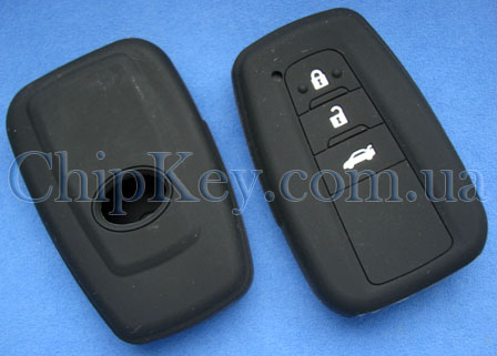 Чехол Toyota Smart Key силиконовый 3 кнопки, черный
