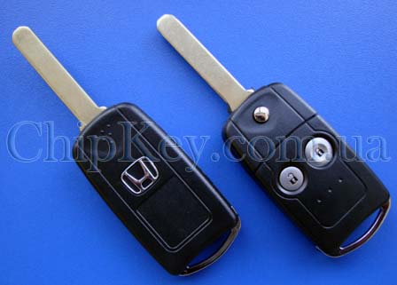 Ключ Honda CR-V, HR-V 2010-, Civic 2013-, Jazz 2012- выкидной 2 кнопки, с чипом id46(pcf7936), TL4-E1- 433Mhz