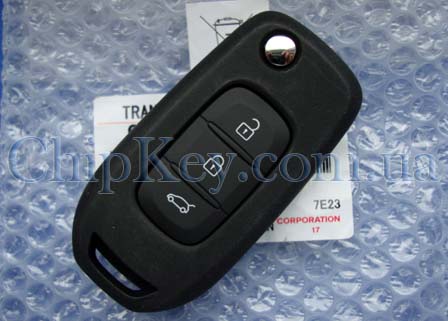 Ключ Renault выкидной 3 кнопки, id51 HTAES, 434,92 Mhz, original