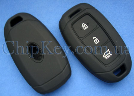Силиконовый чехол Kia Hyundai Smart Key 3 кнопки, черный
