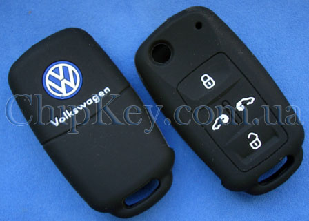 Чехол Volkswagen силиконовый 4 кнопки, черный