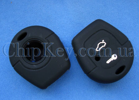 Чехол Volkswagen Skoda Seat силиконовый 2 кнопки, черный