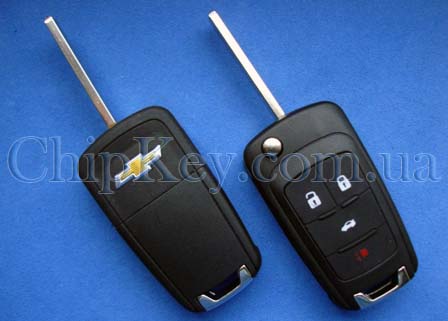 Ключ Chevrolet выкидной 4 кнопки, keyless Id46(pcf7952), 315 Mhz