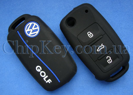 Чехол Volkswagen Golf силиконовый 3 кнопки, черный