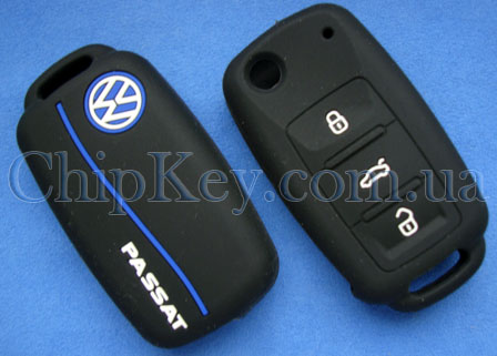 Чехол Volkswagen Passat силиконовый 3 кнопки, черный