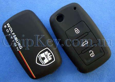 Чехол Volkswagen Wolfsburg Edition силиконовый 3 кнопки, черный