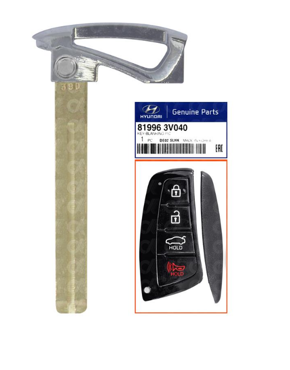 Ключ Hyundai Azera 81996-3V040 Smart Key лезвие-вставка