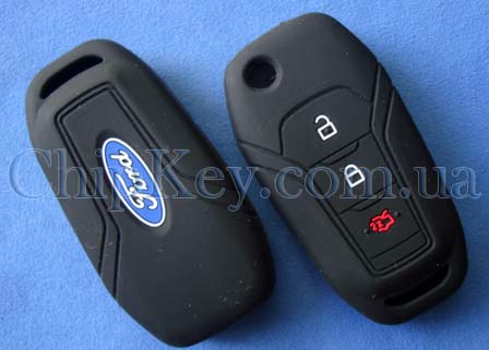 Чехол Ford на выкидной ключ 3 кнопки, черный
