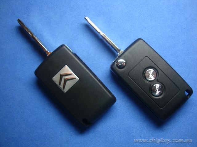 CITROEN  выкидной ключ (корпус) 2 - кнопки, лезвие NE73