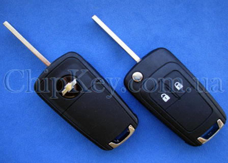 Ключ Chevrolet выкидной 2 кнопки, keyless Id46(pcf7952), 433 Mhz