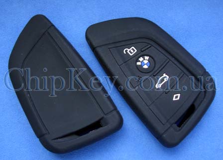 Чехол BMW G series для smart key силиконовый 4 кнопки, черный