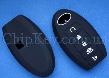 Силиконовый чехол Infiniti Smart Key 5 кнопок, черный