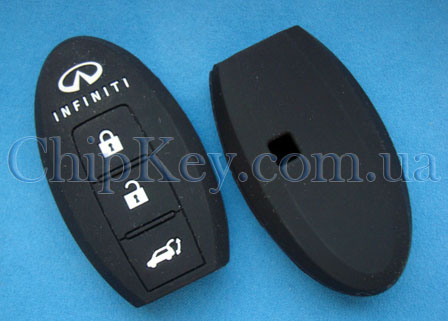 Силиконовый чехол Infiniti Smart Key 3 кнопки, черный