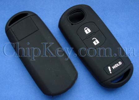 Чехол Mazda силиконовый smart key 3 кнопки, черный