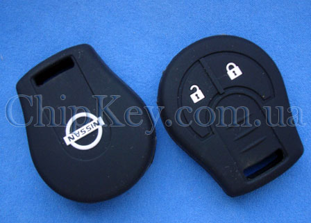 Силиконовый чехол на ключ Nissan 2 кнопки, черный