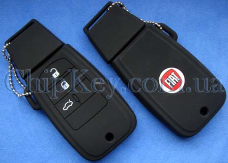 Fiat Smart Key силиконовый чехол 3 кнопки, черный