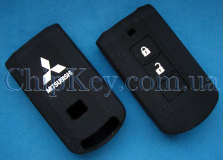 Чехол Mitsubishi smart key силиконовый 2 кнопки, черный