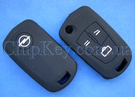 Чехол на выкидной ключ Opel 3 кнопки, черный