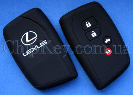 Чехол Lexus smart key силиконовый 4 кнопки, черный