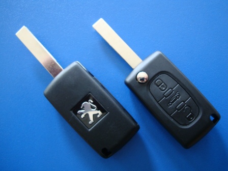 PEUGEOT ключ  (заготовка) 3  -  кнопки, ID46 433 MHZ, лезвие HU83T, 0523Model.(old)