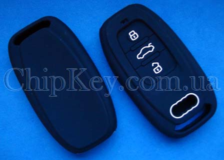 Чехол Audi силиконовый 3 кнопки, черный