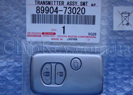 Toyota Venza B74EA c 2012- Smart Key 433Mhz Europa, Original 3 кнопки, чип 6B Texas, PG1-98, 89904-73020