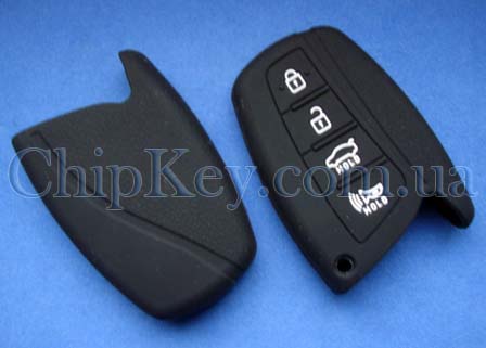 Чехол Hyundai Santa Fe Smart Key силиконовый 4 кнопки, черный
