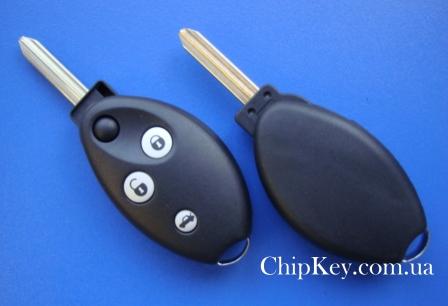 Ключ выкидной Peugeot (корпус) 3 кнопки, лезвие six9