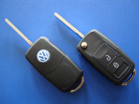 Ключ Volkswagen выкидной (корпус) 2 кнопки, лезвие hu66
