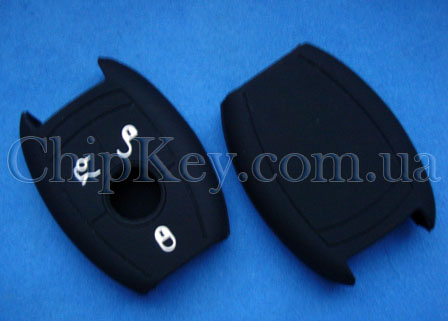 Чехол Mercedes smart key силиконовый 3 кнопки, черный