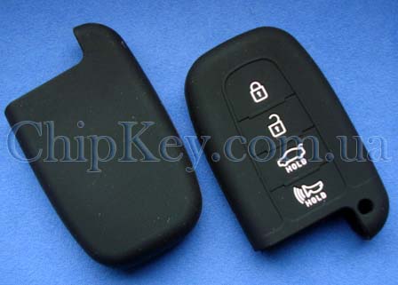 Cиликоновый чехол KIA Hyundai smartkey 4 кнопки, черный