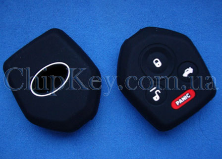 Чехол Subaru силиконовый 4 кнопки, черный