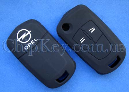 Чехол на выкидной ключ Opel 2 кнопки, черный
