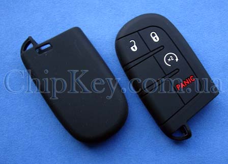 Чехол Chrysler Dodge Jeep силиконовый 4 кнопки, черный