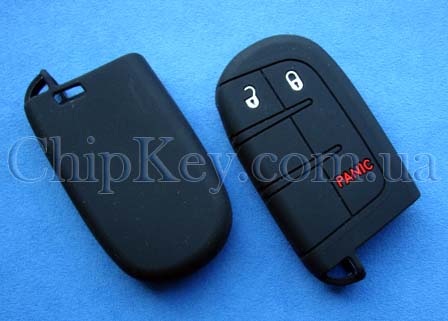 Чехол Chrysler Dodge Jeep силиконовый 3 кнопки, черный