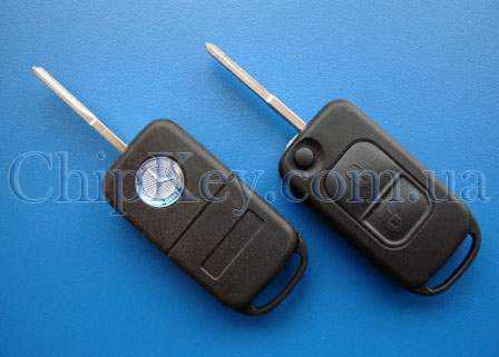 Ключ Mercedes выкидной (корпус) 2 кнопки, лезвие hu64p