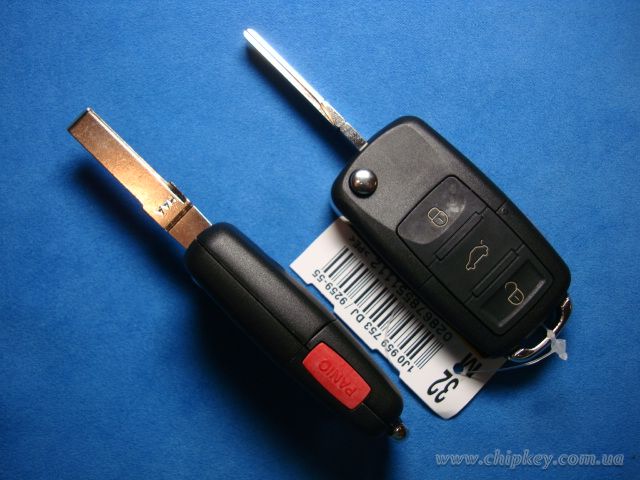 Выкидной ключ Seat (корпус) 3 кнопки 1 кнопка (Panic), лезвие HU66