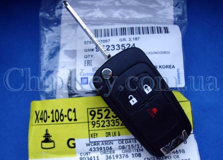 Ключ Chevrolet Spark LS 2013-2016 выкидной 3 кнопки, id46(pcf7937) 315Mhz, original