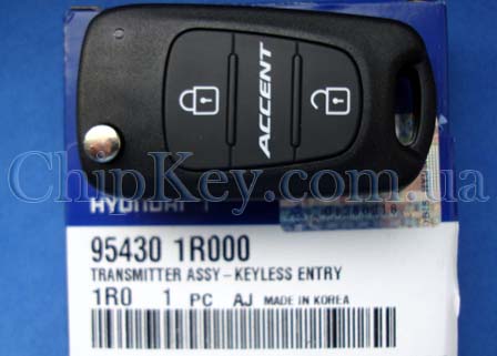 Ключ Hyundai Accent, Solaris выкидной 2 кнопки, 433,92Mhz, Original