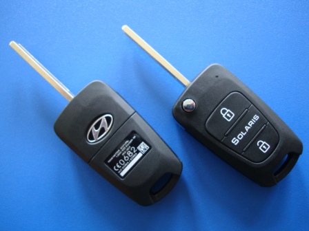 Ключ Hyundai Solaris выкидной (корпус) 2 кнопки