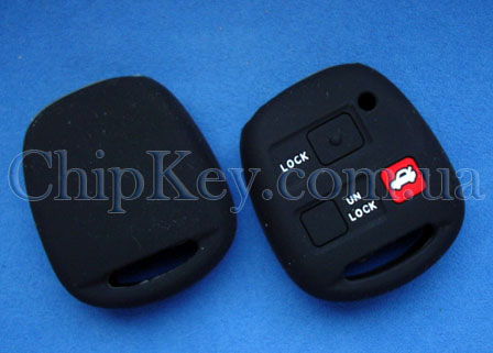 Чехол Toyota силиконовый 3 кнопки, черный