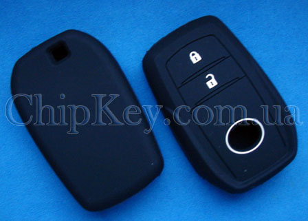 Чехол Toyota Smart Key силиконовый 2 кнопки, черный