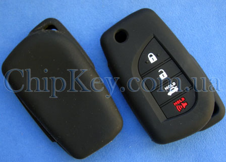 Чехол Toyota силиконовый 4 кнопки, черный