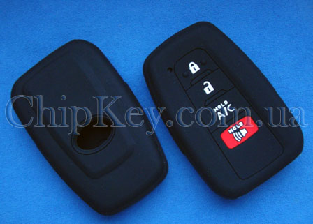 Чехол Toyota Smart Key силиконовый 4 кнопки, черный