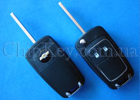 Ключ Chevrolet выкидной (корпус) 2 кнопки, лезвие hu100